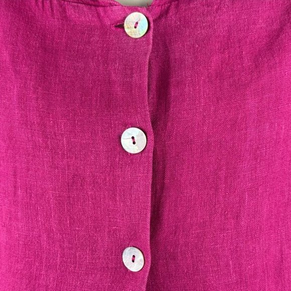 Bryn Walker Heavy Linen Hooded Jacket Women M $158 Havana Pink Button-Up Pockets - Picture 8 of 14